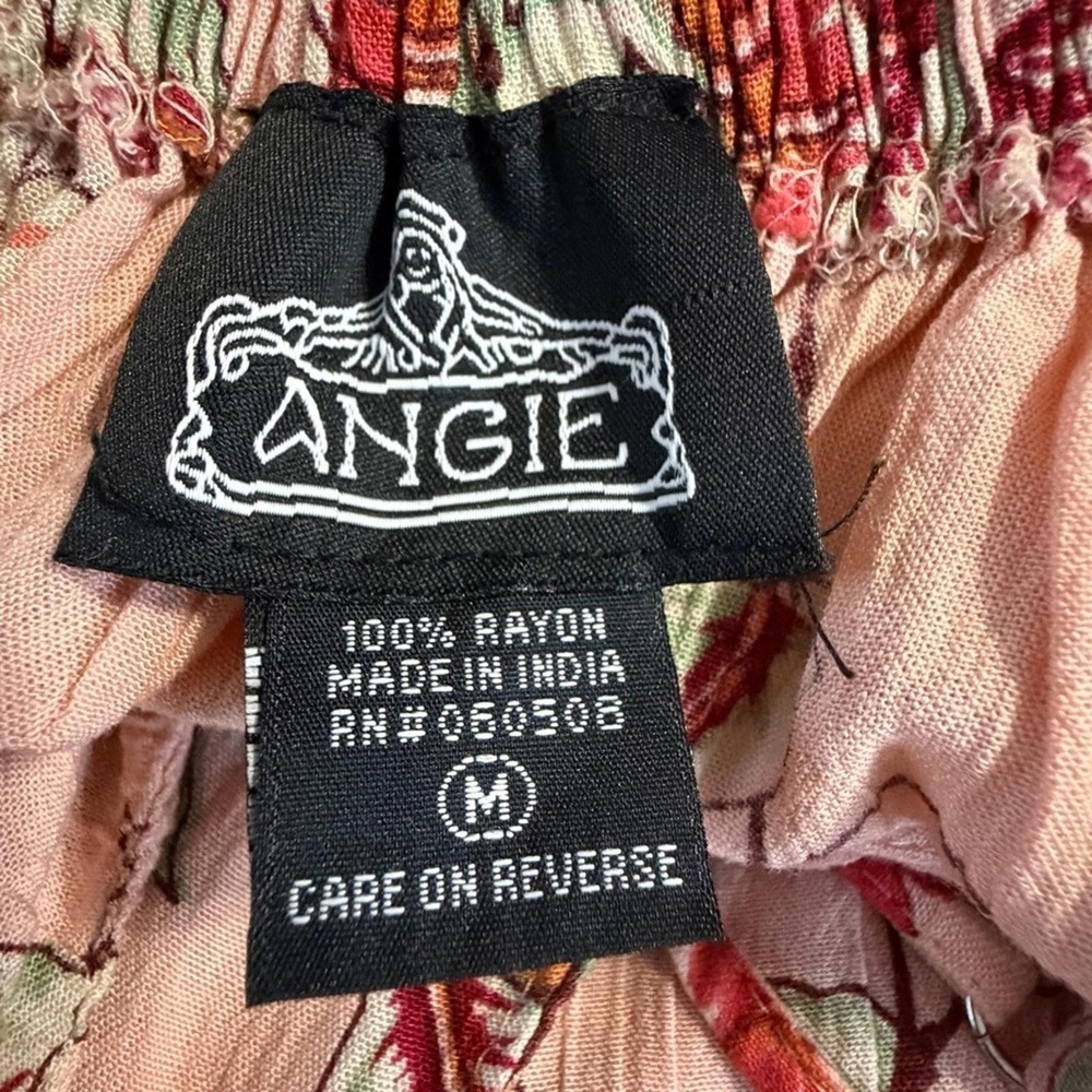 Angie Pink Floral Mini Dress with Red & Green Accents - Picture 11 of 12
